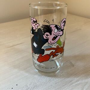 Vintage 1982 Smurfs Glass Gargamel & Azrael Wallace Berrie Peyo Collectible